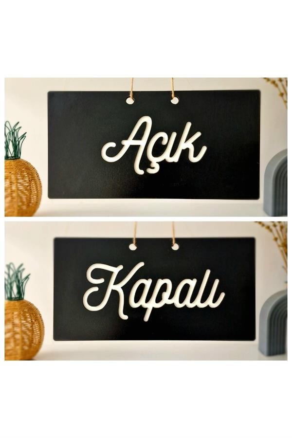 AÇIK / KAPALI Yazılı Kapı Tabelası